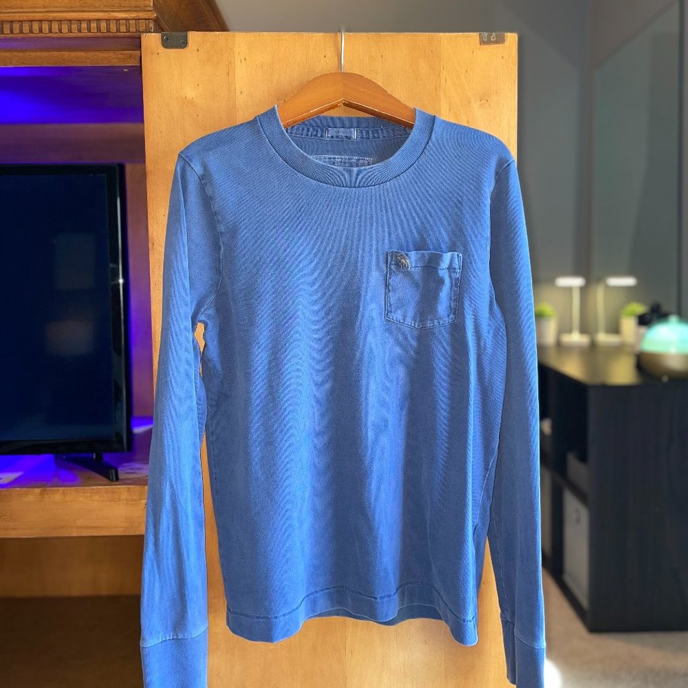 Men's Abercrombie & Fitch Navy Blue Pocket Shirt | Size Small